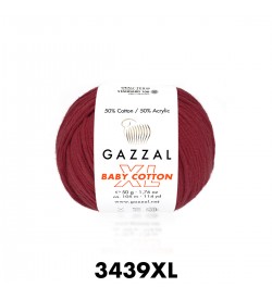 Gazzal Baby Cotton XL Koyu Kırmızı Bebek Yünü-3439XL