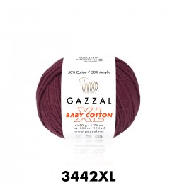 Gazzal Baby Cotton XL Bordo Bebek Yünü-3442XL