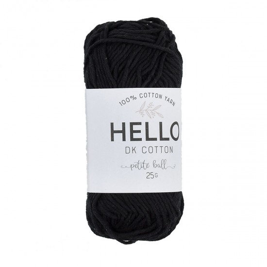 Hello Cotton El Örgü İpi 25 Gram Siyah No 160 