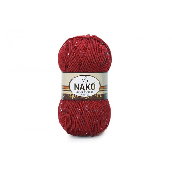 Nako Süper İnci Hit Tweed Koyu Kırmızı-1175