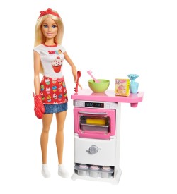 Pasta Şefi Bebek ve Fırın Oyun Seti FHP57 Barbie