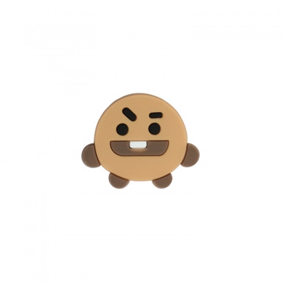 Kahverengi Emoji Figürlü Silikon Obje 