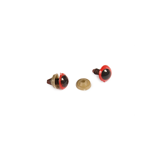 Amigurumi Vidalı Göz 10 mm Kırmızı
